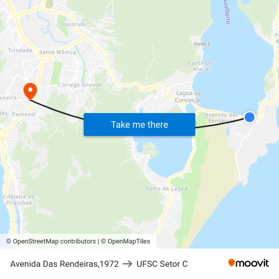 Avenida Das Rendeiras,1972 to UFSC Setor C map