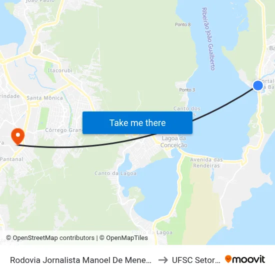 Rodovia Jornalista Manoel De Menezes to UFSC Setor C map