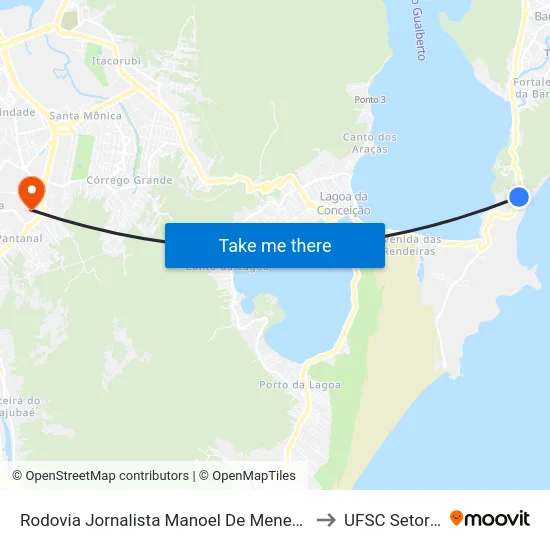 Rodovia Jornalista Manoel De Menezes to UFSC Setor C map