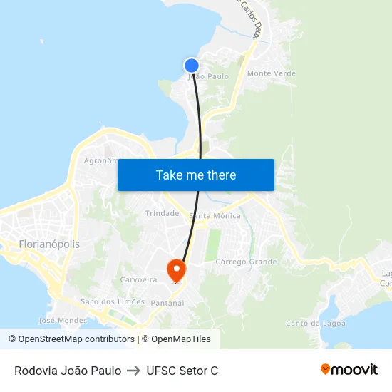 Rodovia João Paulo to UFSC Setor C map