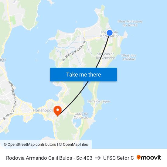 Rodovia Armando Calil Bulos - Sc-403 to UFSC Setor C map