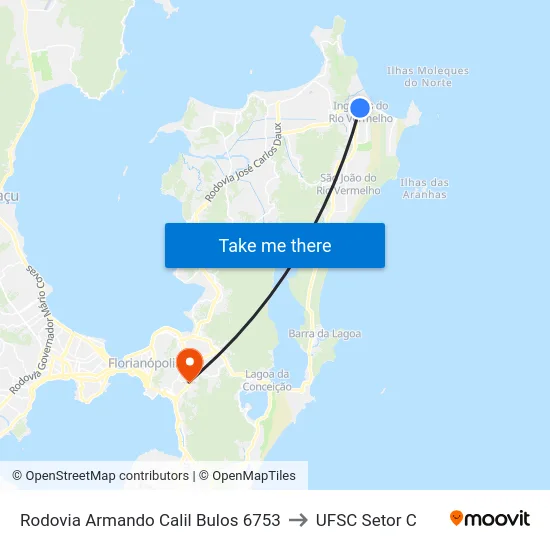 Rodovia Armando Calil Bulos 6753 to UFSC Setor C map