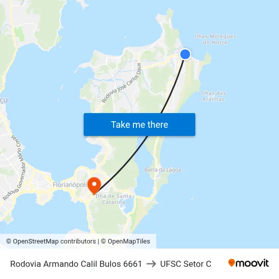 Rodovia Armando Calil Bulos 6661 to UFSC Setor C map