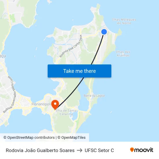 Rodovia João Gualberto Soares to UFSC Setor C map