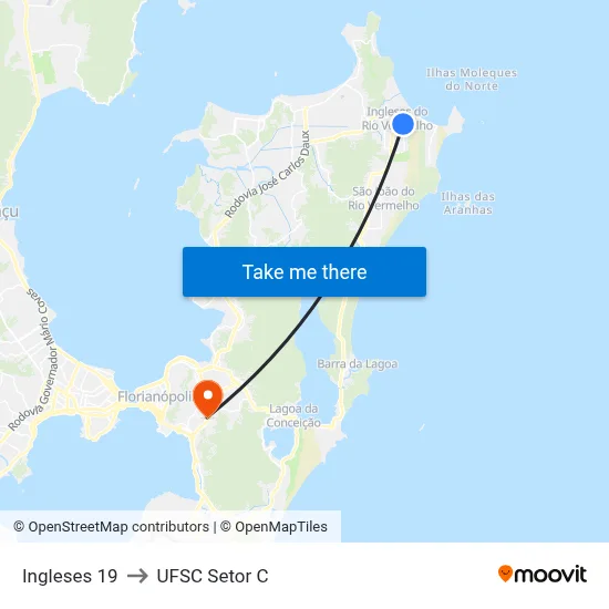 Ingleses 19 to UFSC Setor C map
