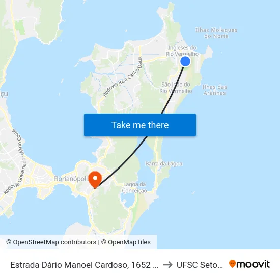 Estrada Dário Manoel Cardoso, 1652 (13) to UFSC Setor C map