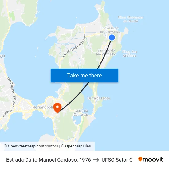 Estrada Dário Manoel Cardoso, 1976 to UFSC Setor C map