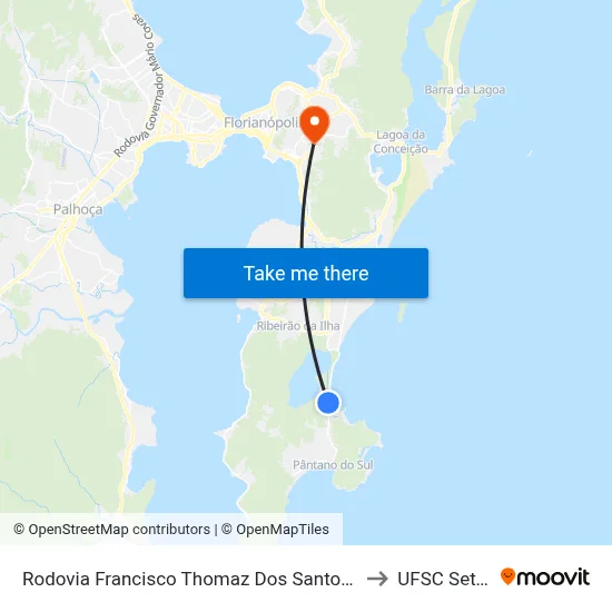 Rodovia Francisco Thomaz Dos Santos - Sc-406 to UFSC Setor C map