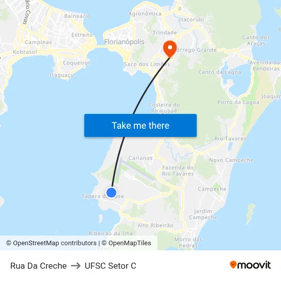 Rua Da Creche to UFSC Setor C map