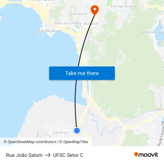 Rua João Salum to UFSC Setor C map