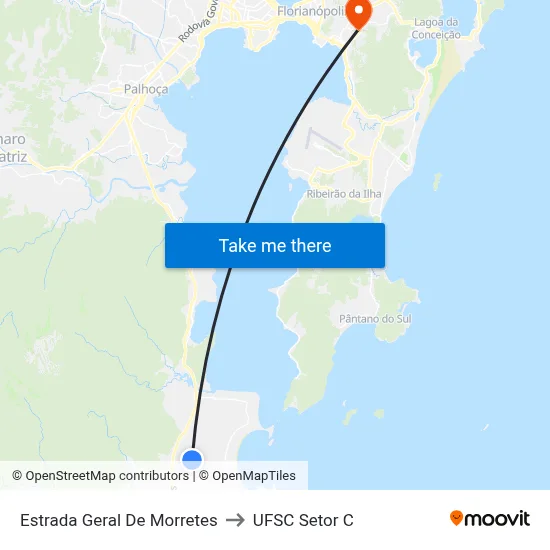 Estrada Geral De Morretes to UFSC Setor C map