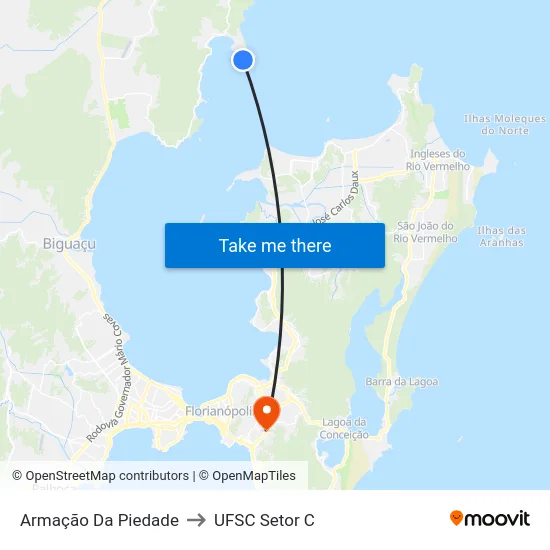 Armação Da Piedade to UFSC Setor C map