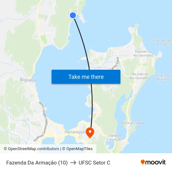Fazenda Da Armação (10) to UFSC Setor C map