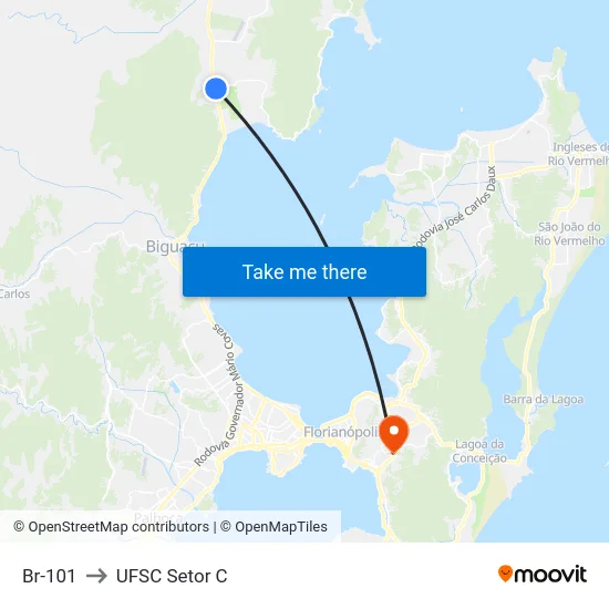 Br-101 to UFSC Setor C map
