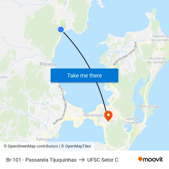 Br-101 - Passarela Tijuquinhas to UFSC Setor C map