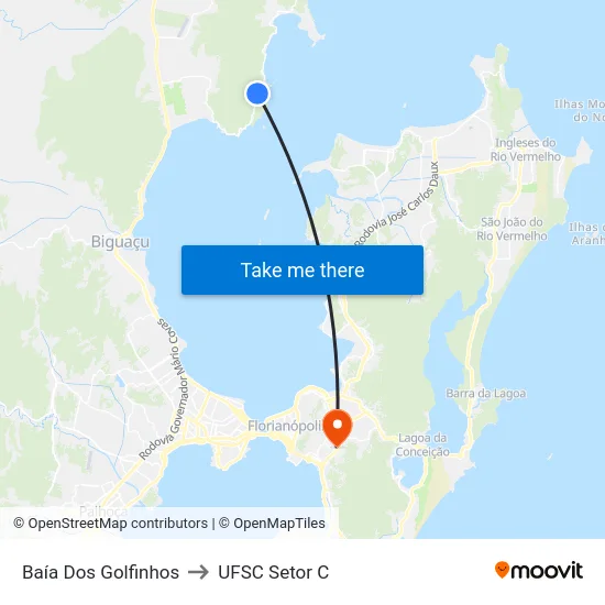 Baía Dos Golfinhos to UFSC Setor C map