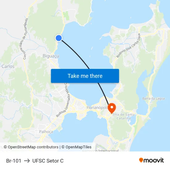 Br-101 to UFSC Setor C map