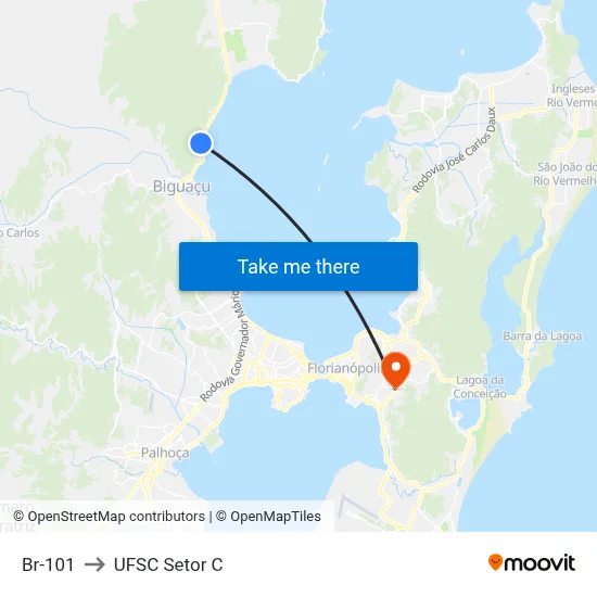Br-101 to UFSC Setor C map