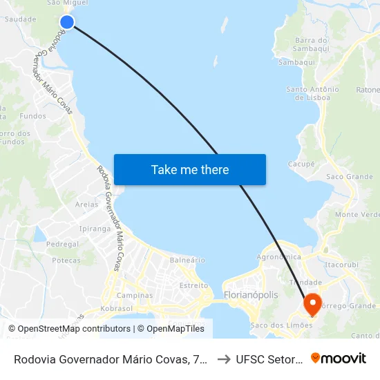 Rodovia Governador Mário Covas, 750 to UFSC Setor C map