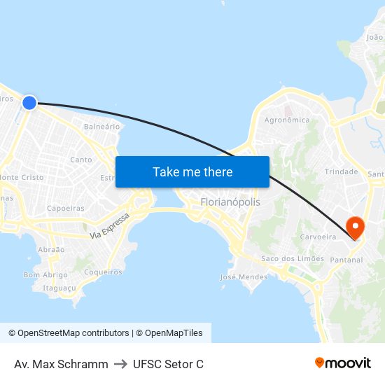 Av. Max Schramm to UFSC Setor C map