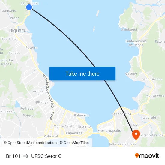 Br 101 to UFSC Setor C map