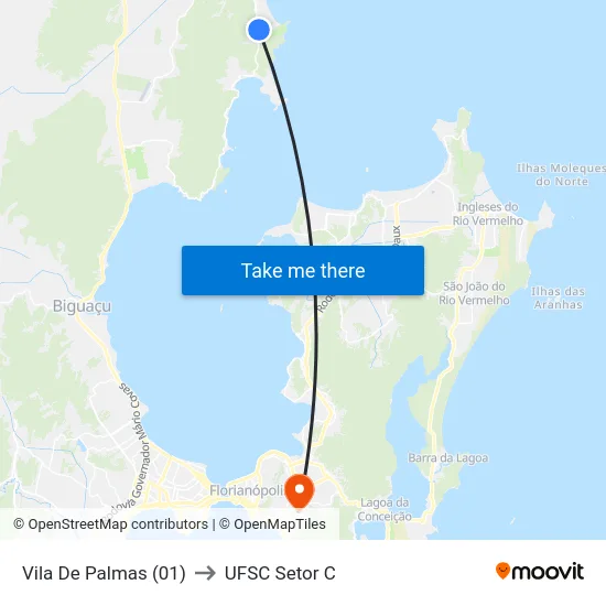 Vila De Palmas (01) to UFSC Setor C map
