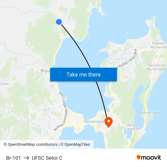 Br-101 to UFSC Setor C map