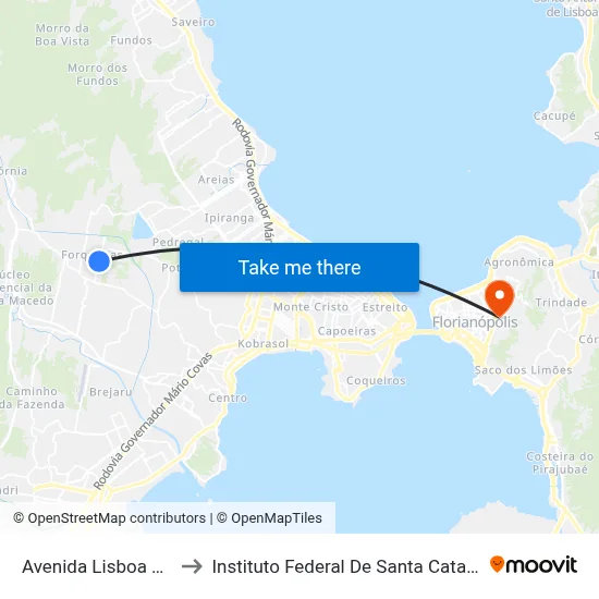 Avenida Lisboa 772 to Instituto Federal De Santa Catarina map