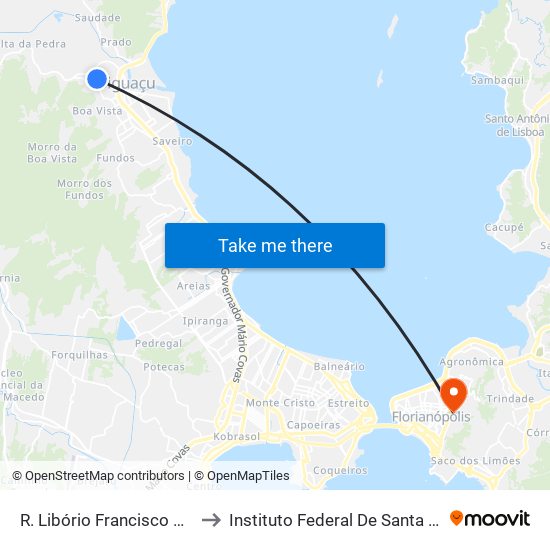 R. Libório Francisco Goedert to Instituto Federal De Santa Catarina map