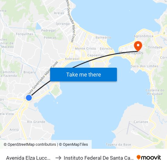 Avenida Elza Lucchi, 53 to Instituto Federal De Santa Catarina map