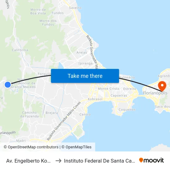 Av. Engelberto Koerich to Instituto Federal De Santa Catarina map