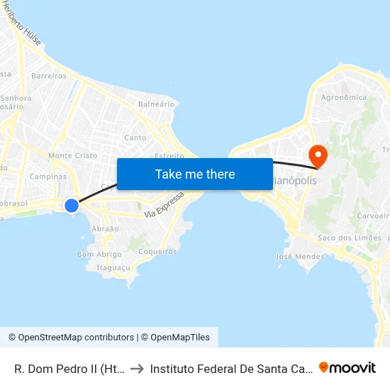 R. Dom Pedro II (Htech) to Instituto Federal De Santa Catarina map