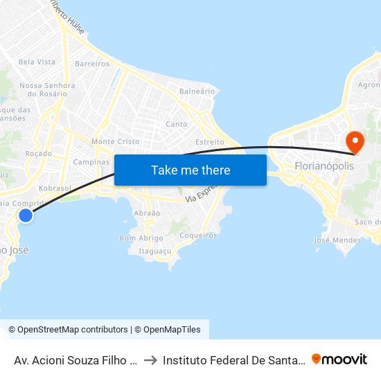 Av. Acioni Souza Filho (Bistek) to Instituto Federal De Santa Catarina map