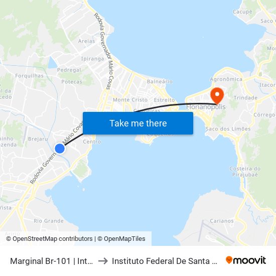 Marginal Br-101 | Intelbras to Instituto Federal De Santa Catarina map
