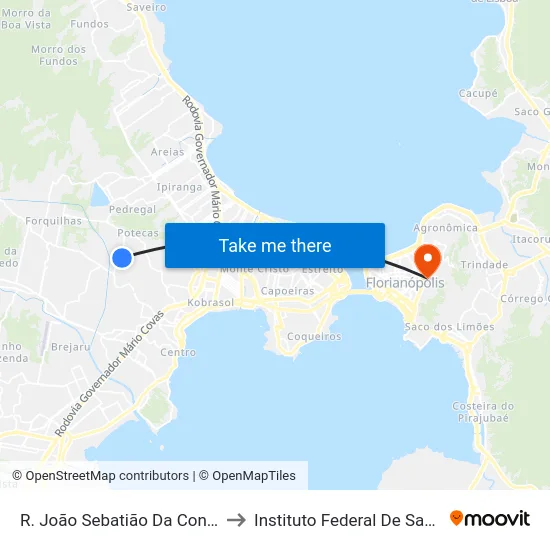 R. João Sebatião Da Conceição Filho to Instituto Federal De Santa Catarina map