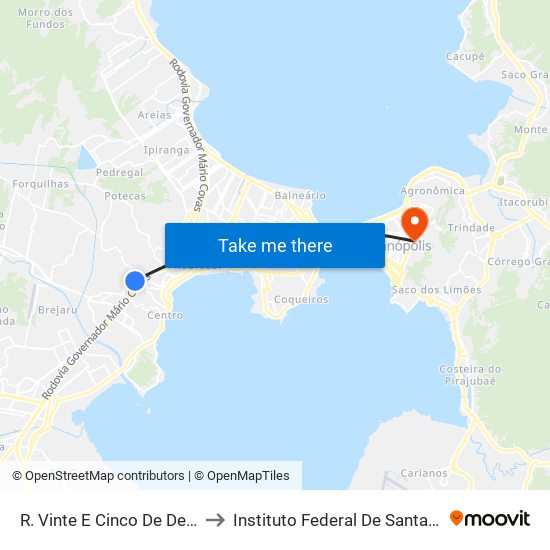 R. Vinte E Cinco De Dezembro to Instituto Federal De Santa Catarina map
