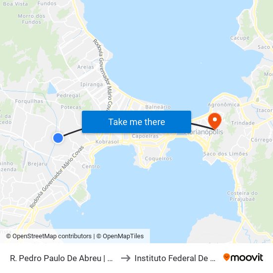R. Pedro Paulo De Abreu | Escola Forquilhão to Instituto Federal De Santa Catarina map