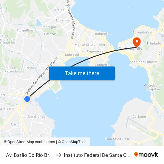 Av. Barão Do Rio Branco to Instituto Federal De Santa Catarina map
