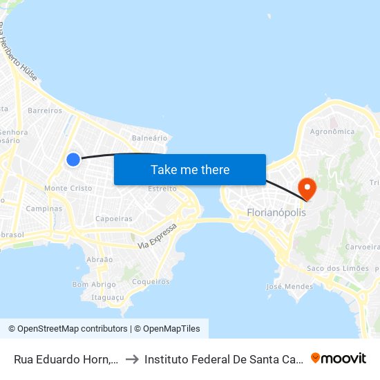 Rua Eduardo Horn, 341 to Instituto Federal De Santa Catarina map