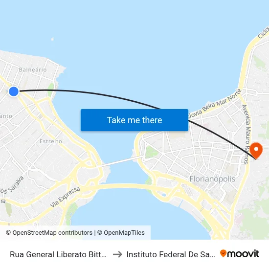 Rua General Liberato Bittencourt, 2011 to Instituto Federal De Santa Catarina map