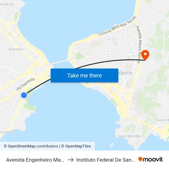 Avenida Engenheiro Max De Souza to Instituto Federal De Santa Catarina map