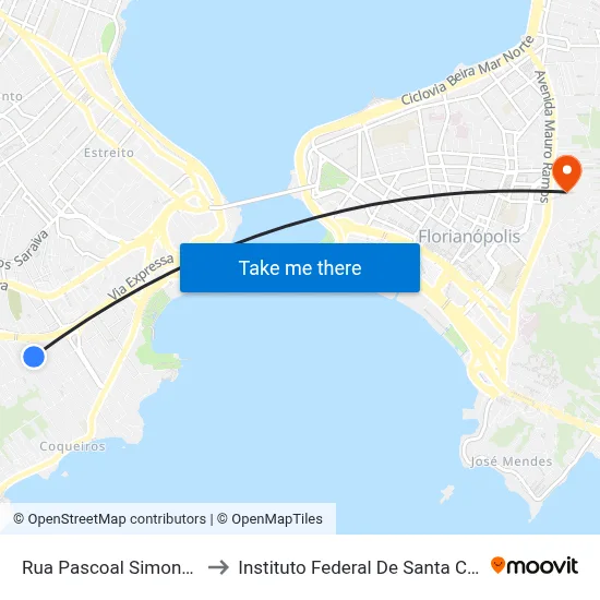 Rua Pascoal Simone, 767 to Instituto Federal De Santa Catarina map