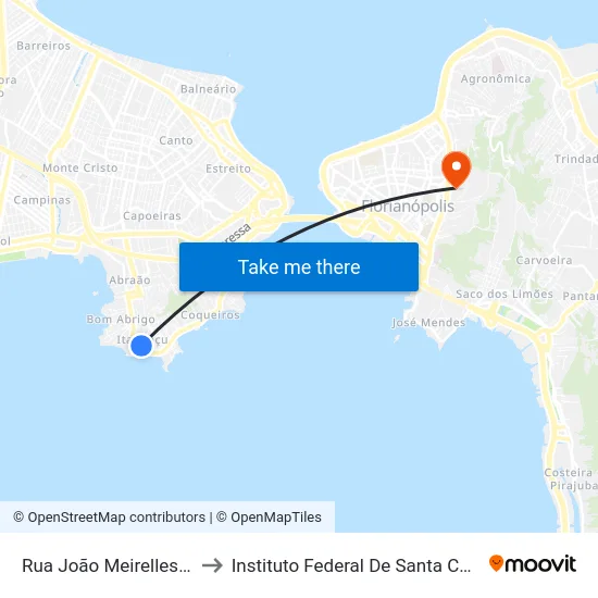 Rua João Meirelles, 149 to Instituto Federal De Santa Catarina map