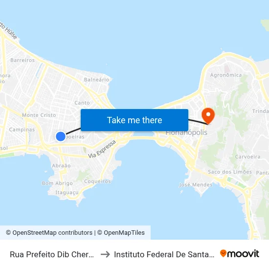 Rua Prefeito Dib Cherem,  (09) to Instituto Federal De Santa Catarina map