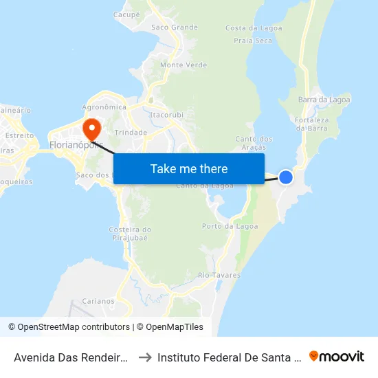 Avenida Das Rendeiras,1972 to Instituto Federal De Santa Catarina map