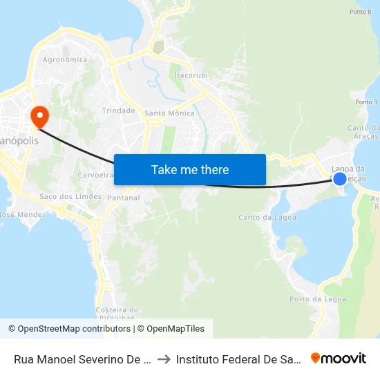 Rua Manoel Severino De Oliveira, 639 to Instituto Federal De Santa Catarina map