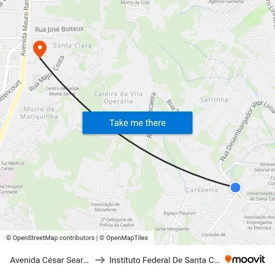 Avenida César Seara, 173 to Instituto Federal De Santa Catarina map