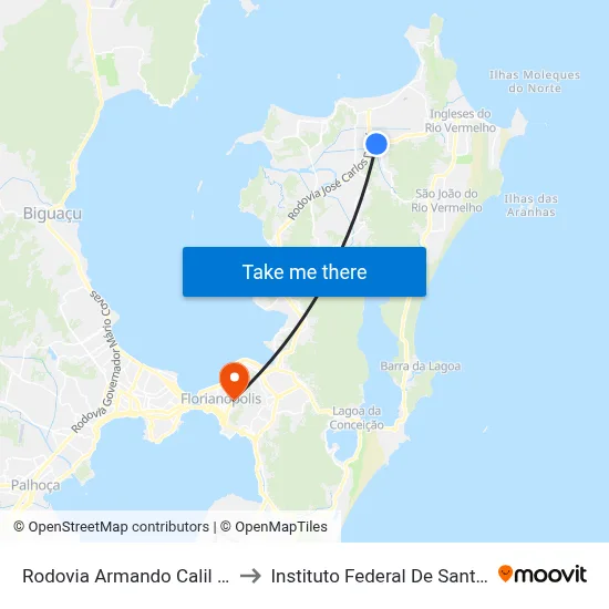 Rodovia Armando Calil Bulos 395 to Instituto Federal De Santa Catarina map