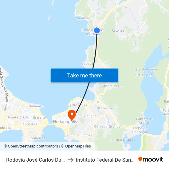 Rodovia José Carlos Daux -Sc 401 to Instituto Federal De Santa Catarina map