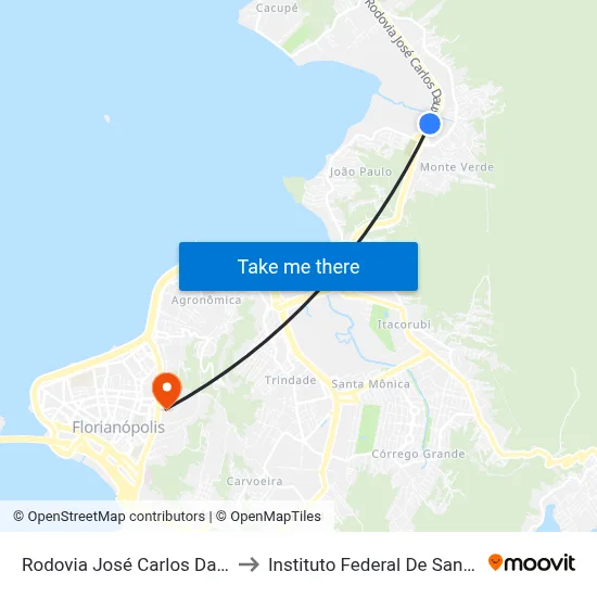 Rodovia José Carlos Daux -Sc 401 to Instituto Federal De Santa Catarina map